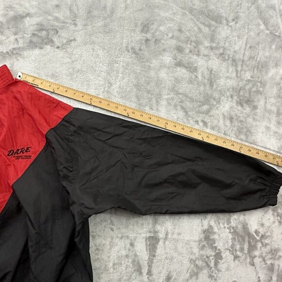 DARE Program Jacket Mens XL Red Black Vintage Quarter Zip Pullover 90s Style - Picture 7 of 9
